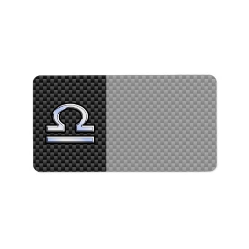 Libra Zodiac Sign on Carbon Fiber Print Label