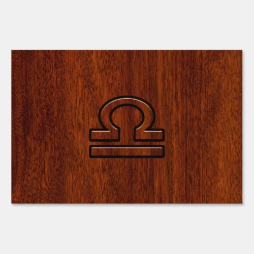 Libra Zodiac Sign on Mahogany Style Decor