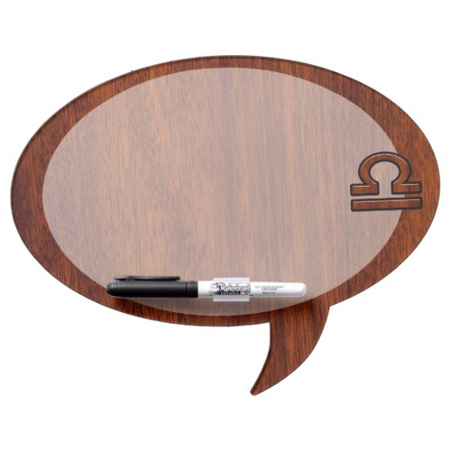 Libra Zodiac Sign on Mahogany Style Decor Dry Erase Board