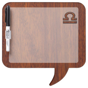 Libra Zodiac Sign on Mahogany Style Decor Dry-Erase Board