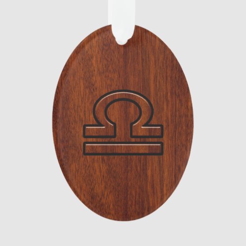 Libra Zodiac Sign on Mahogany Style Decor Ornament