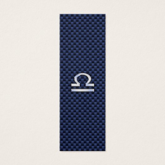 Libra Zodiac Sign on Navy Blue Carbon Fiber (Front)