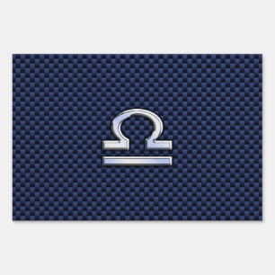 Libra Zodiac Sign on Navy Blue Carbon Fiber