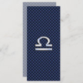 Libra Zodiac Sign on Navy Blue Carbon Fiber (Front/Back)