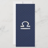 Libra Zodiac Sign on Navy Blue Carbon Fiber (Front)