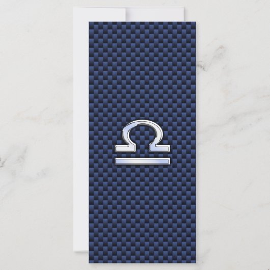 Libra Zodiac Sign on Navy Blue Carbon Fiber (Front)