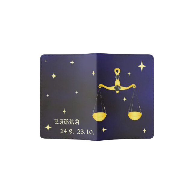 Libra zodiac sign Passport Holder (Opened)