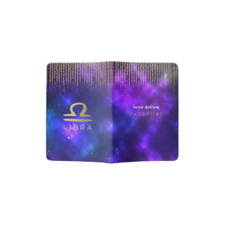 Libra Zodiac Sign - Purple Passport Cover - Travel