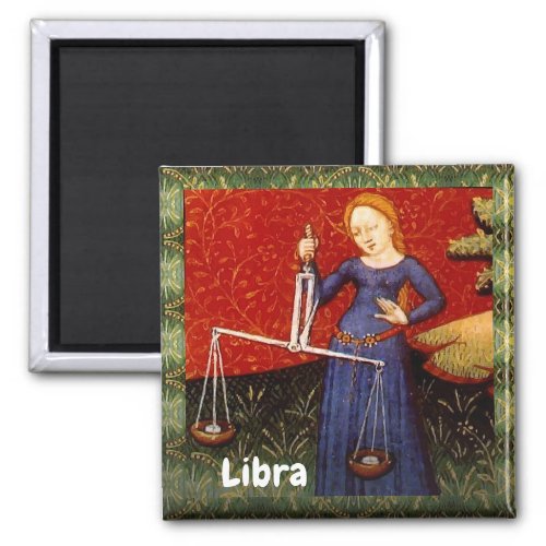 Libra Zodiac Sign Scales Birthday Party Magnet