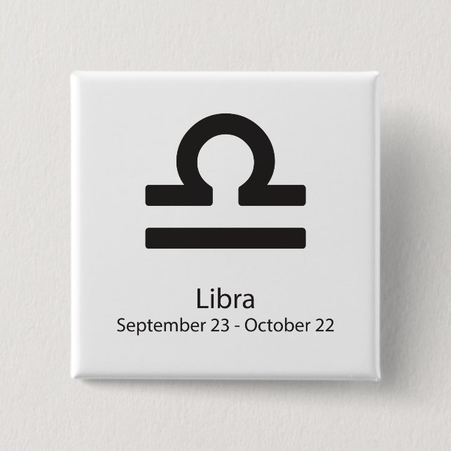 Libra zodiac sign September 23 - October 22 Button (Front)