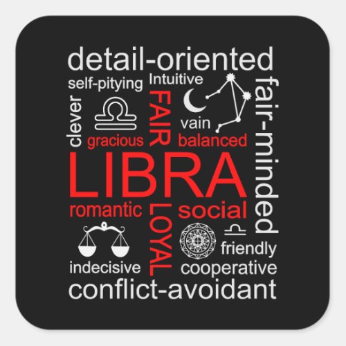 Libra Zodiac Sign Square Sticker