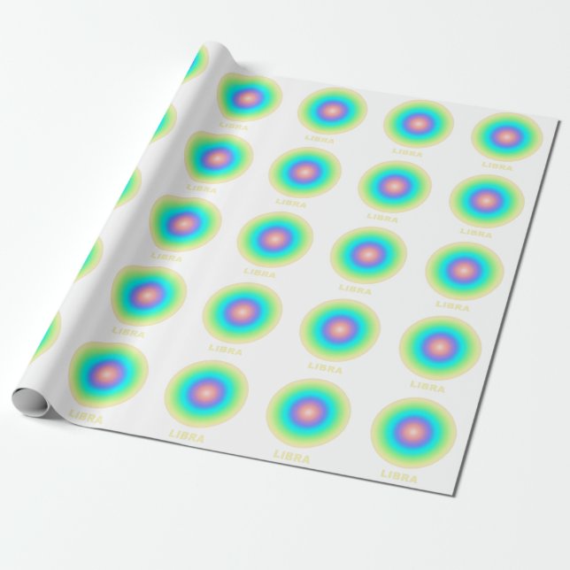 Libra Zodiac Sign Stylish Gradient  Wrapping Paper (Unrolled)