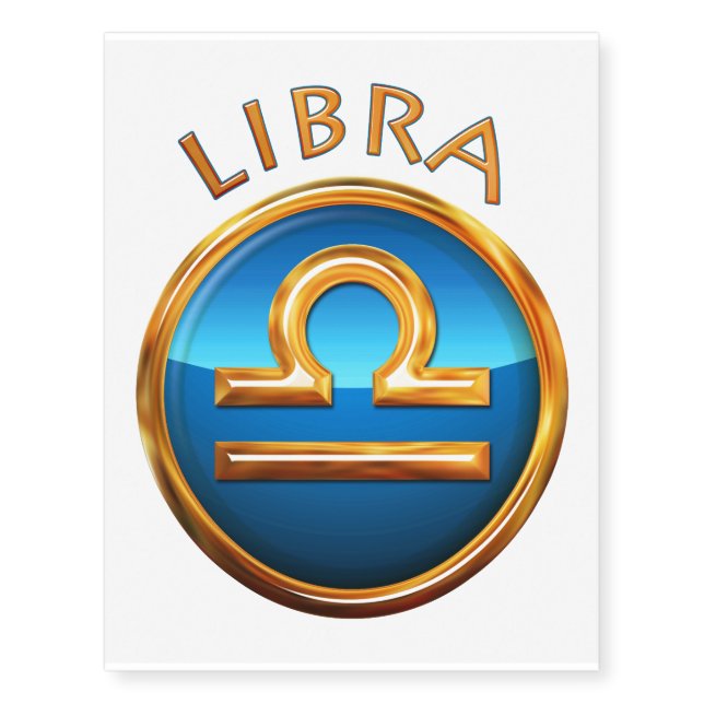 Libra Zodiac Sign Temporary Tattoos (Front)