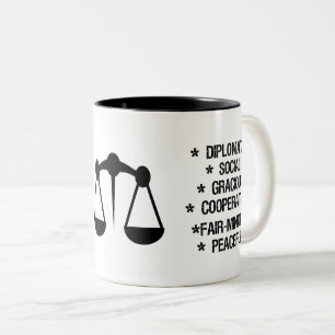 Libra Zodiac Sign ("the scale") Two-Tone Coffee Mug
