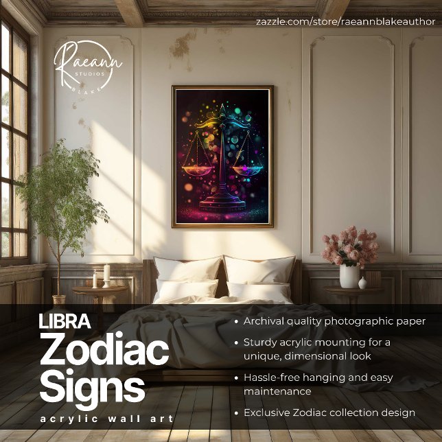 Libra Zodiac Signs Celestial Acrylic Wall Art (Creator Uploaded)