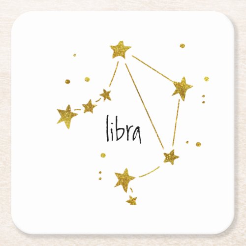 Libra Zodiac Square Paper Coaster