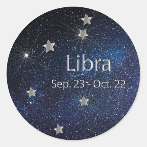 Libra _ Zodiac Star Sign Classic Round Sticker