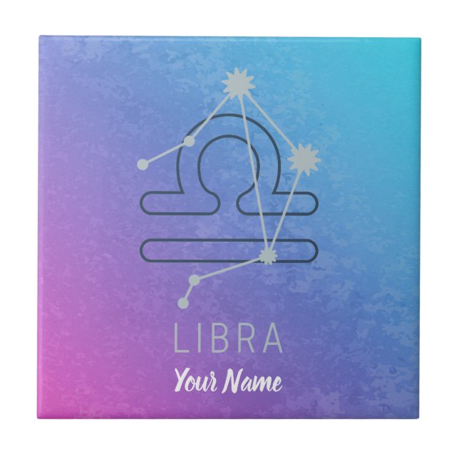 Libra Zodiac Star Sign Horoscope Constellation Ceramic Tile (Front)
