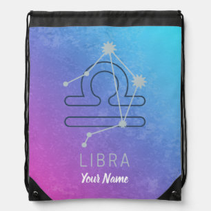 Libra Zodiac Star Sign Horoscope Constellation Drawstring Bag