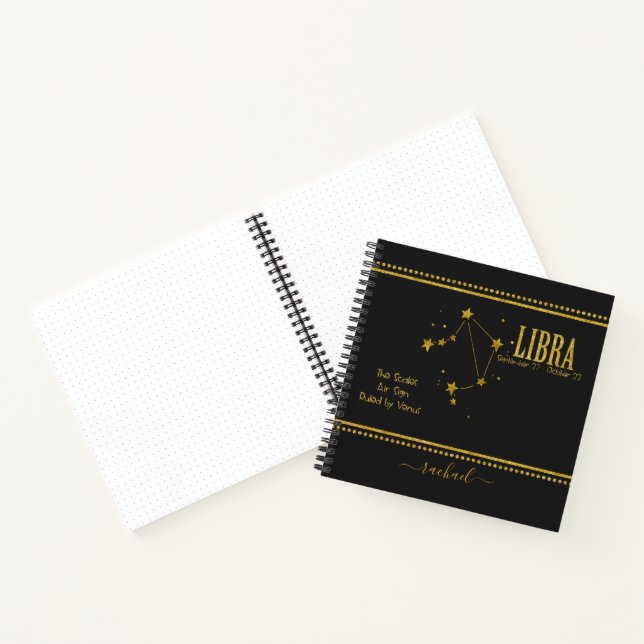 Libra Zodiac Star Sign Notebook (Inside)