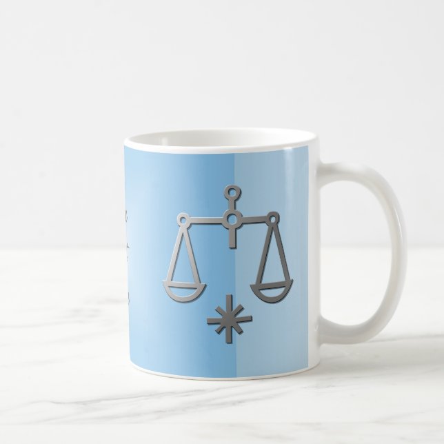 Libra Zodiac Star Sign Silver Blue Tea Coffee Coffee Mug (Right)