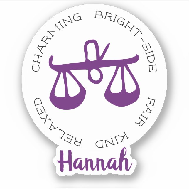 Libra Zodiac Star Sign Traits Sticker (Front)