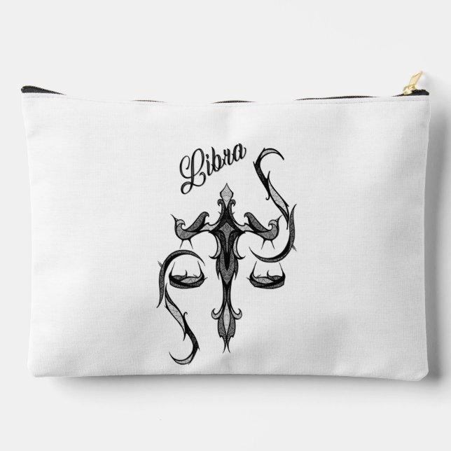 Libra Zodiac Symbol Accessory Pouch (Back)