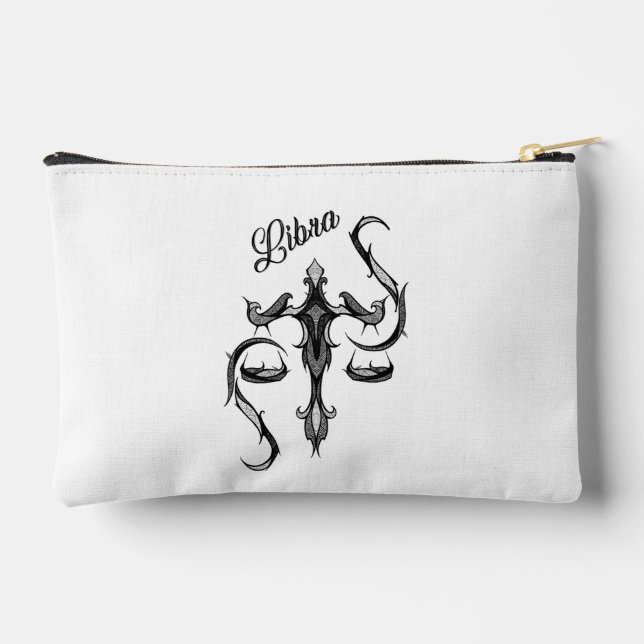 Libra Zodiac Symbol Accessory Pouch (Back)