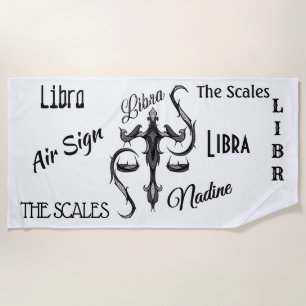 Libra Zodiac Symbol Beach Towel