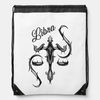 Libra Zodiac Symbol Drawstring Bag