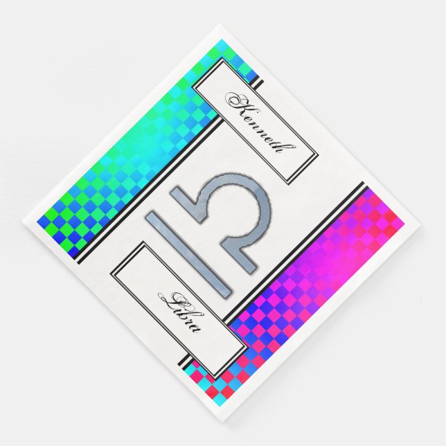 Libra Zodiac Symbol Element by Kenneth Yoncich Paper Dinner Napkins (Corner)