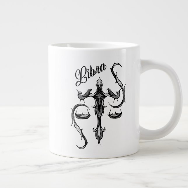 Libra Zodiac Symbol Giant Coffee Mug (Right)