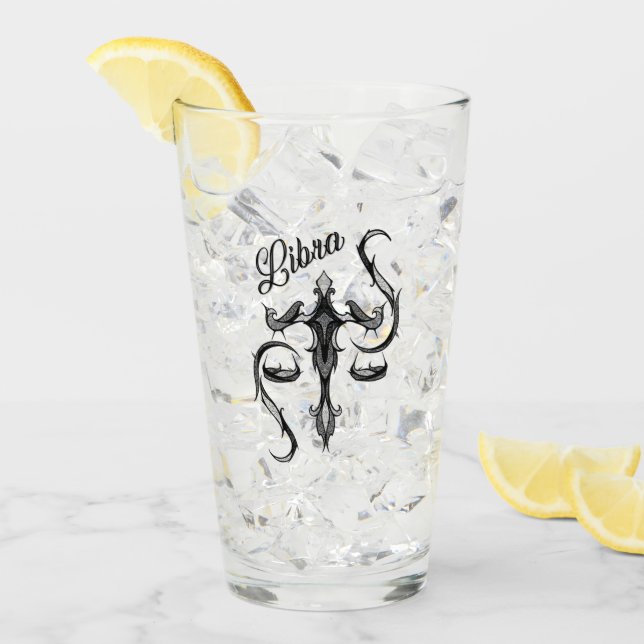 Libra Zodiac Symbol Glass (Front Ice)