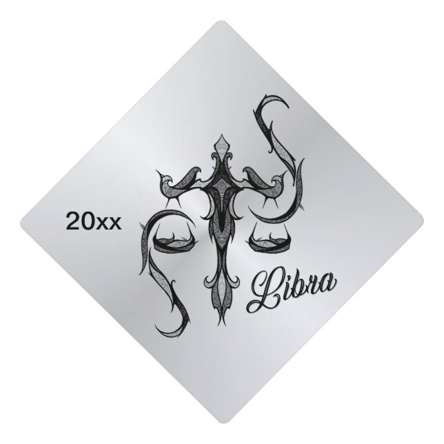 Libra Zodiac Symbol Graduation Cap Topper (Front)