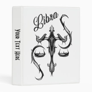 Libra Zodiac Symbol Mini Binder