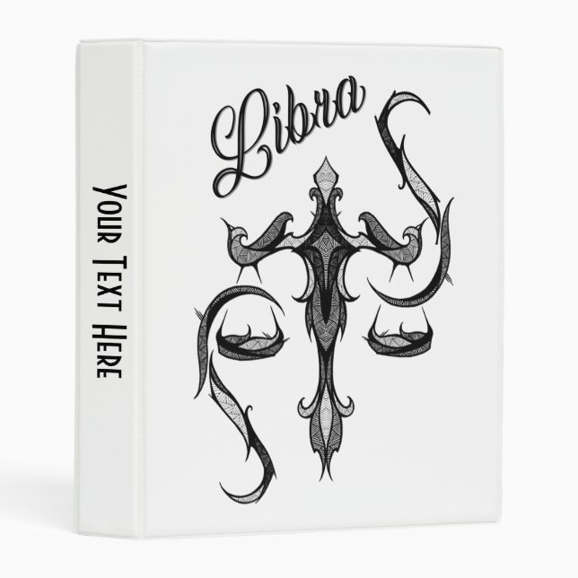 Libra Zodiac Symbol Mini Binder (Front/Spine)