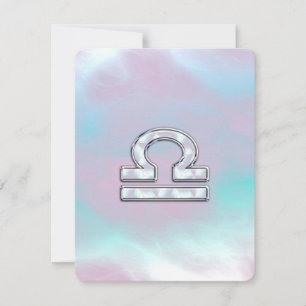 Libra Zodiac Symbol Mother of Pearl Style