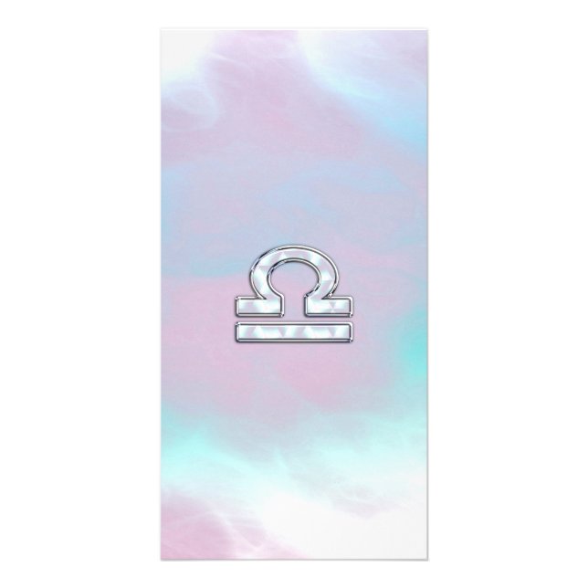 Libra Zodiac Symbol Mother of Pearl Style Card (Front)