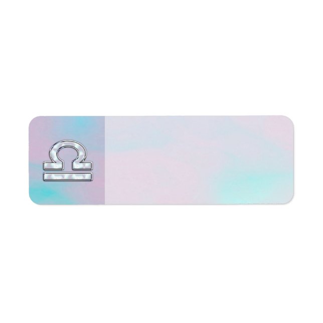Libra Zodiac Symbol Mother of Pearl Style Label (Front)