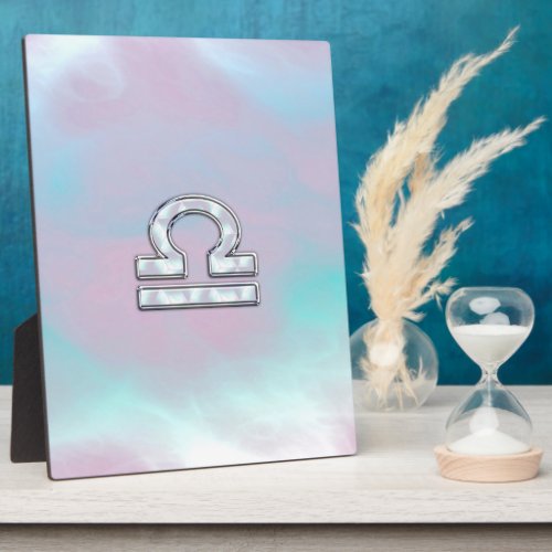 Libra Zodiac Symbol Mother of Pearl Style Plaque