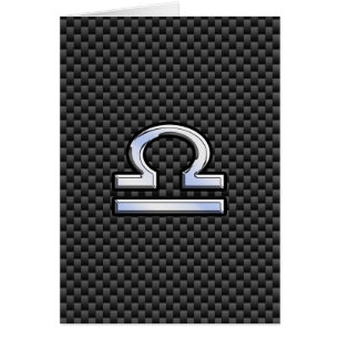 Libra Zodiac Symbol on Carbon Fiber Decor Cards