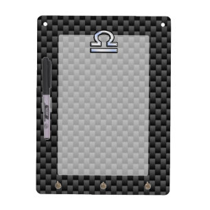 Libra Zodiac Symbol on Carbon Fiber Decor Dry-Erase Board
