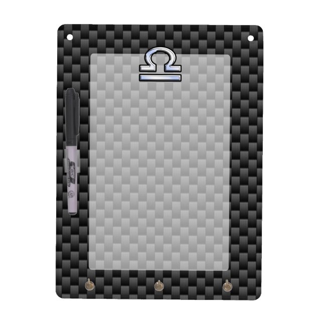Libra Zodiac Symbol on Carbon Fiber Decor Dry-Erase Board (Front)