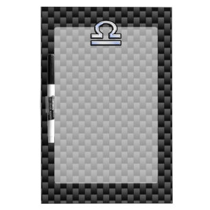 Libra Zodiac Symbol on Carbon Fiber Decor Dry Erase Board