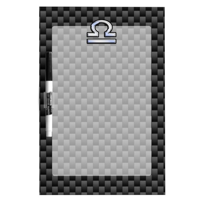 Libra Zodiac Symbol on Carbon Fiber Decor Dry Erase Board (Front)