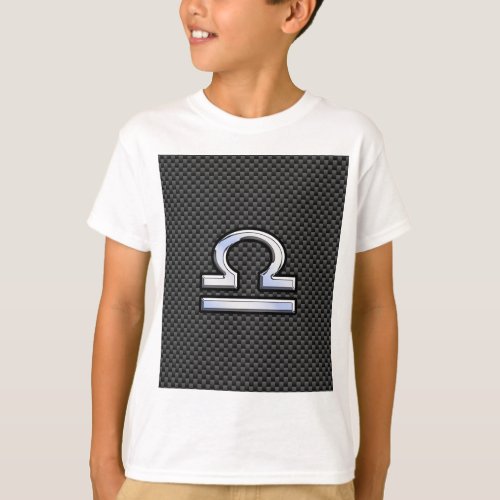 Libra Zodiac Symbol on Carbon Fiber Decor T_Shirt