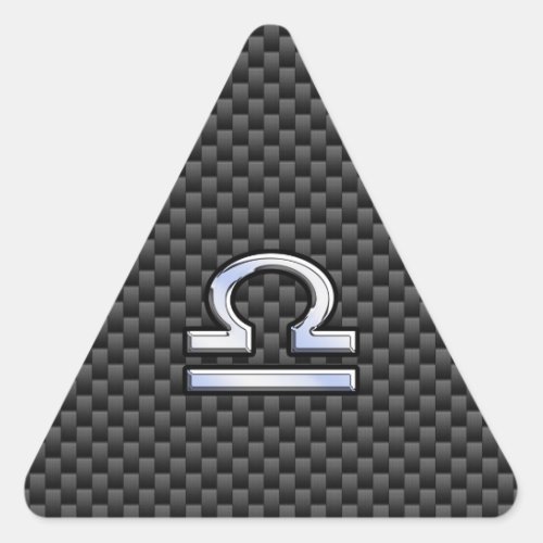 Libra Zodiac Symbol on Carbon Fiber Decor Triangle Sticker