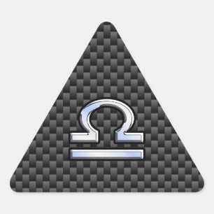 Libra Zodiac Symbol on Carbon Fiber Decor Triangle Sticker