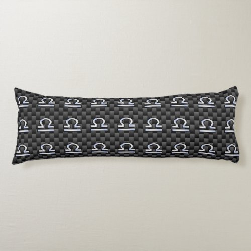 Libra Zodiac Symbol on Carbon Fiber Print Body Pillow