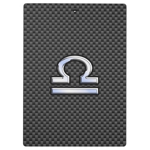 Libra Zodiac Symbol on Carbon Fiber Print Clipboard